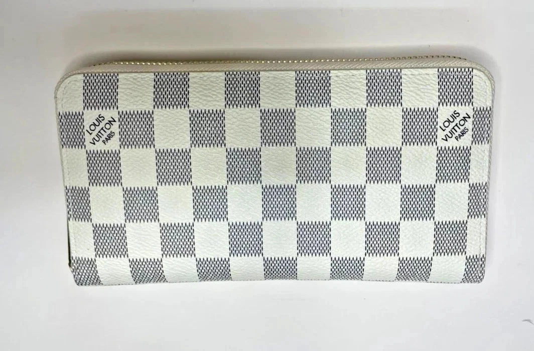 Louis Vuitton Damier Azur Zippy Wallet – Zip Around Long Wallet Purse | White